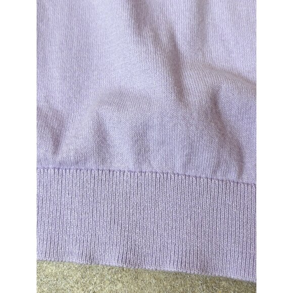 Talbots XS Lavender Sweater Lace Collar Cotton Silk Blend Twee Academia Preppy - Picture 7 of 8